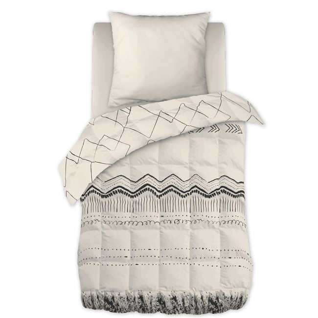 Couette coton imprimee Berbere beige <span itemprop=