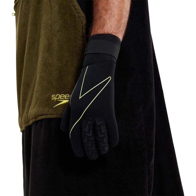 Gants de natation motif/style logo noir <span itemprop=