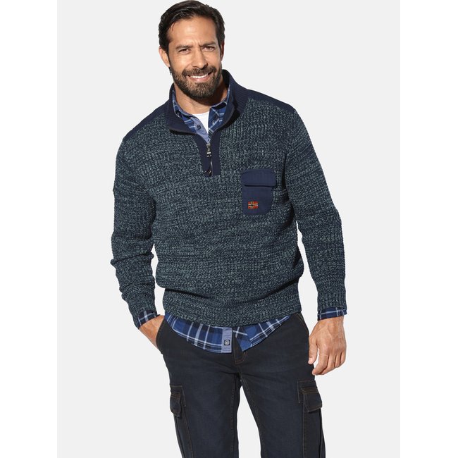 Pull BJORNBERG petrole mélange <span itemprop=