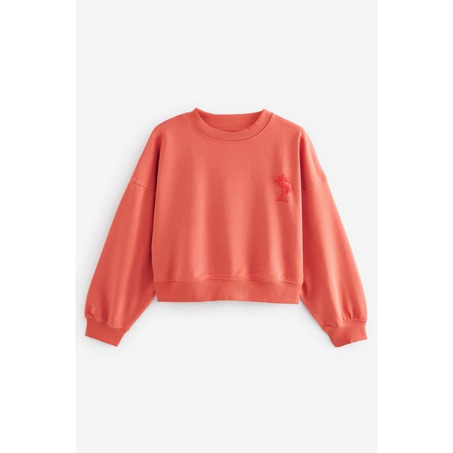 Sweat à manches longues corail rouge corail <span itemprop=