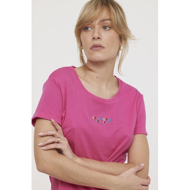 T-Shirt coton ARARI MC framboise <span itemprop=
