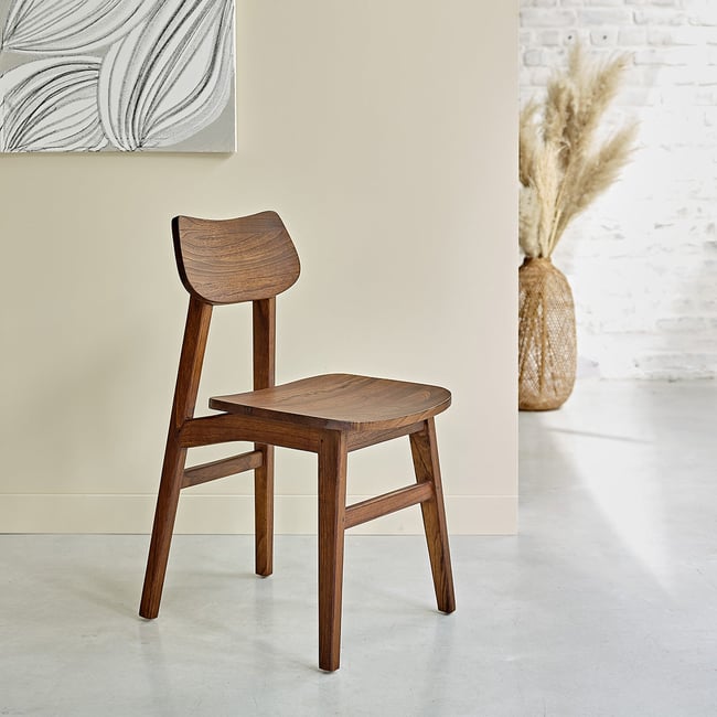 Chaise en mindi massif  MILO Couleur marron <span itemprop=