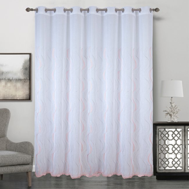 Voilage classique grande largeur rose clair <span itemprop=