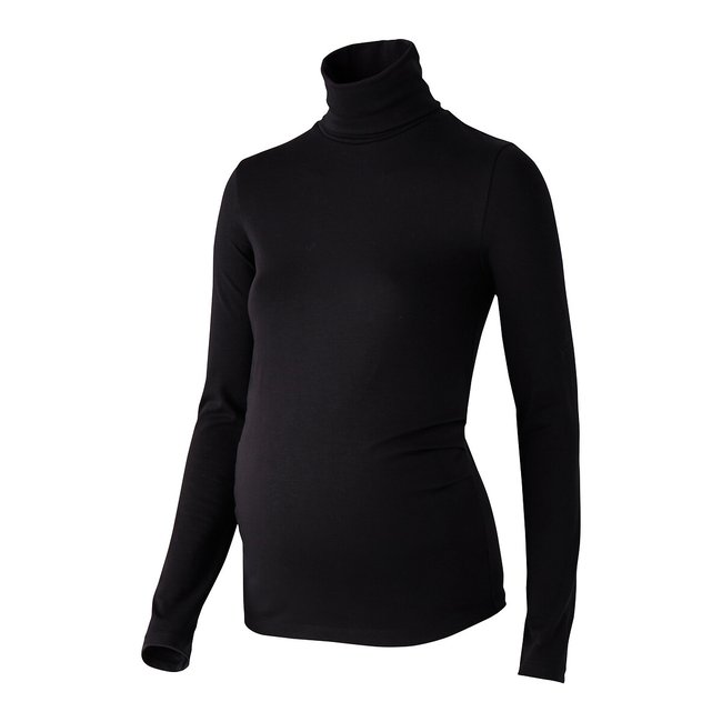 T-shirt de grossesse col roulé noir <span itemprop=