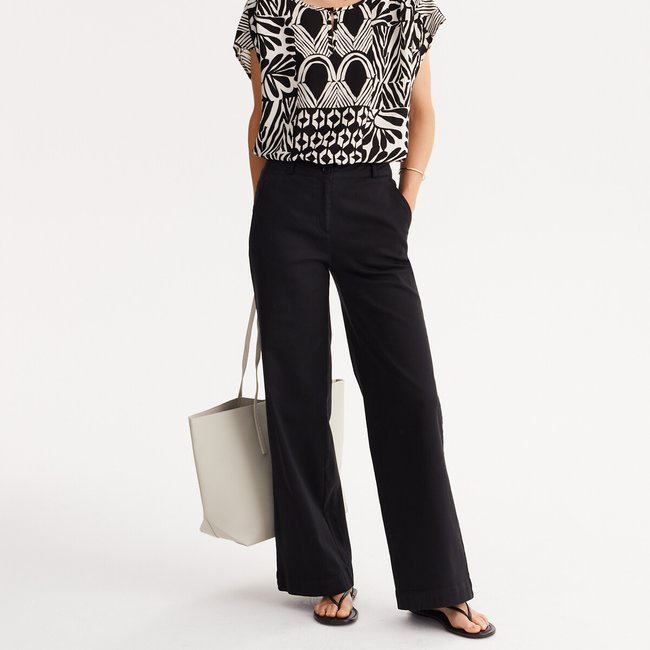 Pantalon chino large  noir <span itemprop=
