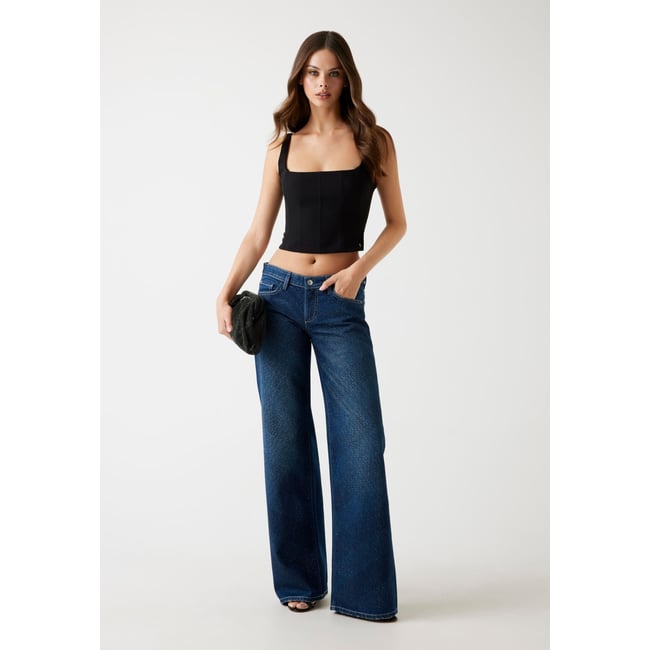 Jean Regular Logo All-Over bleu foncé <span itemprop=