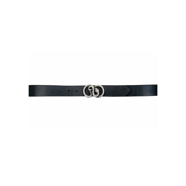 Ceinture basal femme en cuir à boucle serpent BASAL noir <span itemprop=