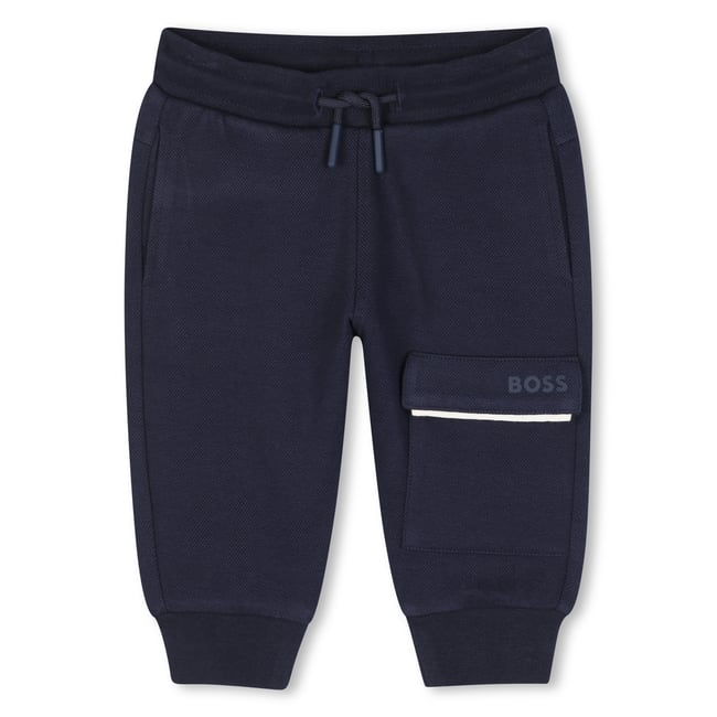 Pantalon jogging bleu cargo <span itemprop=