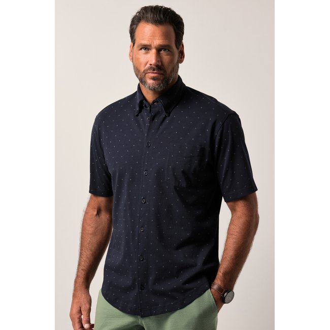 Chemise en jersey bleu marine <span itemprop=
