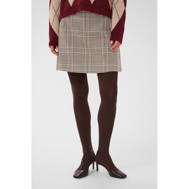Jupe cintrée noir black check <span itemprop=