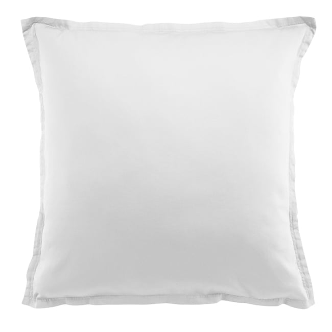 Taie d'oreiller en satin de coton unie, DESIR neige <span itemprop=