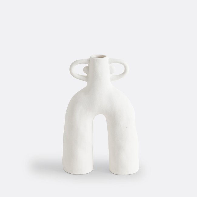 Jarrón decorativo de cerámica, al. 21,5 cm, Pieta blanco <span itemprop=