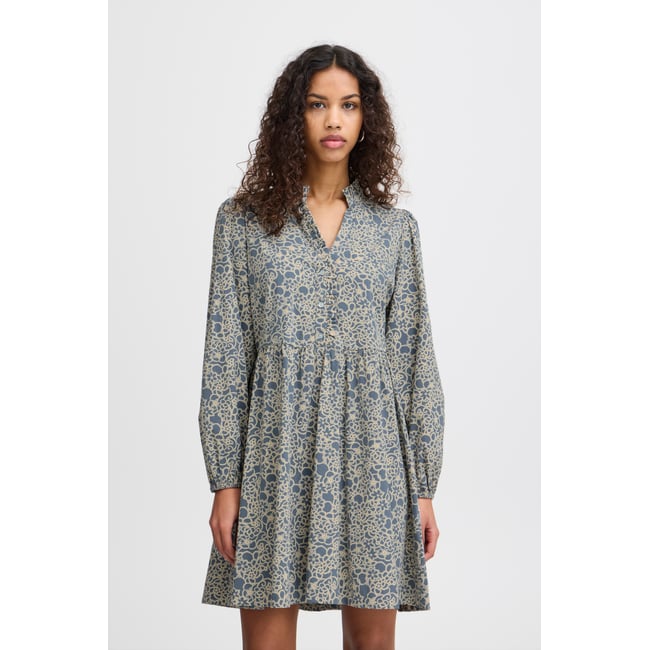 Dress bleu blue mirage flower aop <span itemprop=
