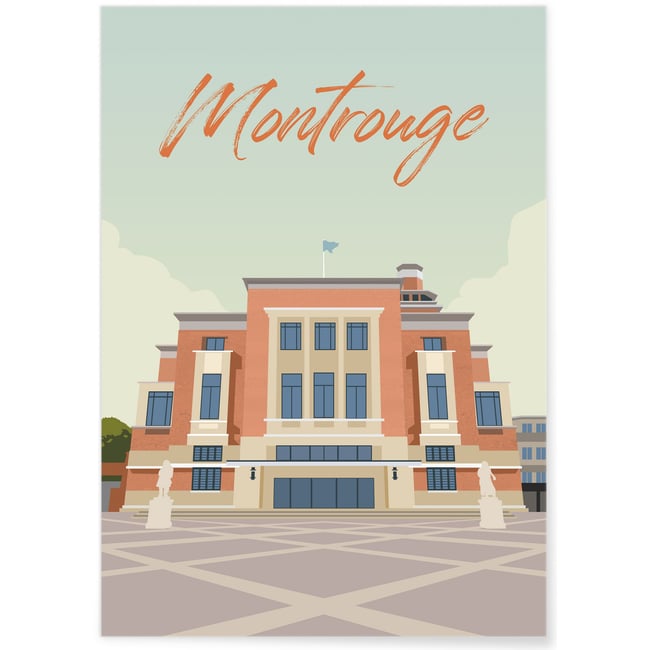 Poster ville Montrouge Couleur blanc <span itemprop=