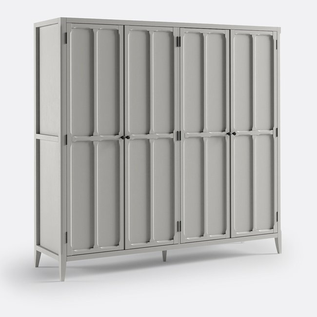 Armoire 4 portes, Eugénie Couleur gris clair <span itemprop=
