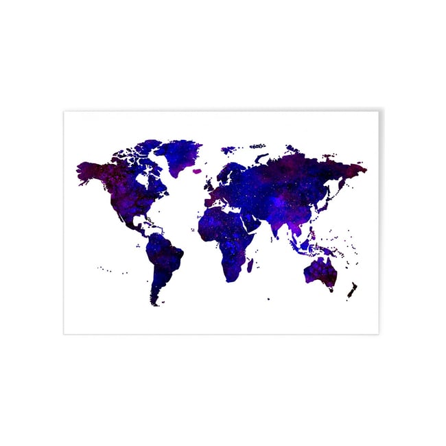 Poster Carte du monde 5 Couleur blanc <span itemprop=