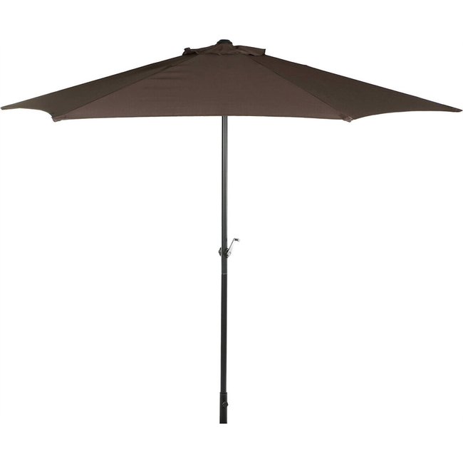 Parasol pliant en acier et polyester pour jardin élégant marron chocolat et noir élégant <span itemprop=