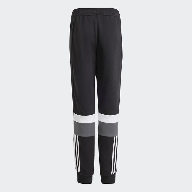 Calças de desporto, em moletão preto <span itemprop=