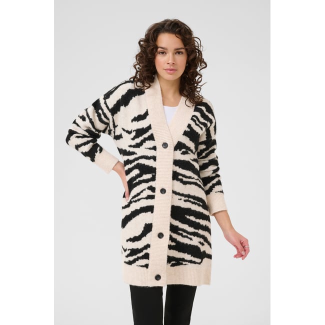 Cardigan à tricot blanc noir turtledove/black animal <span itemprop=