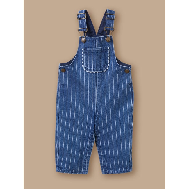 Salopette rayée en denim rayure tennis <span itemprop=