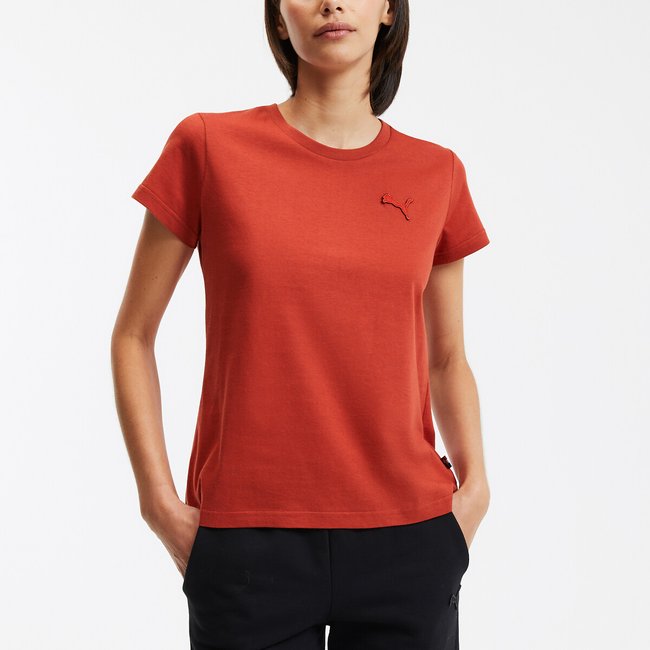 T-shirt Made In France, logótipo bordado terra de siena <span itemprop=