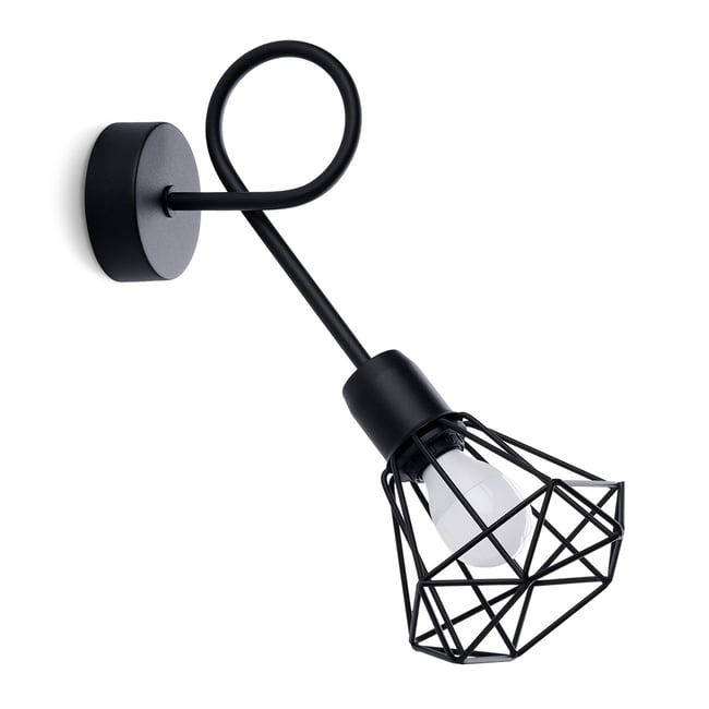 Applique Acier Noir E14 1 Artemis Long Couleur noir <span itemprop=