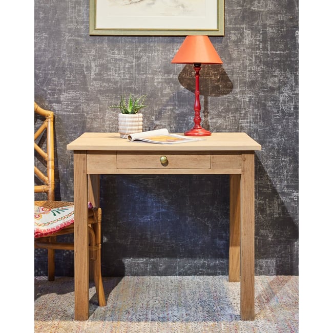 Table d'appoint en bois Francine N°970 - Bon état Couleur bois clair <span itemprop=