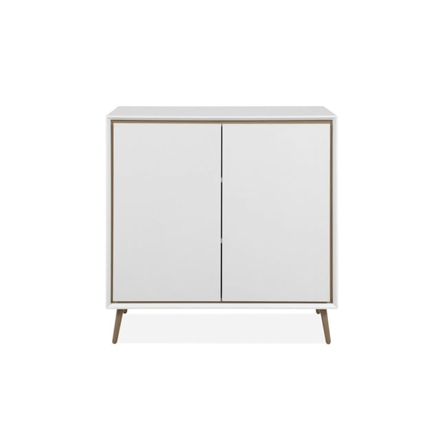 Petit buffet blanc moderne 2 portes AVIO Couleur blanc <span itemprop=