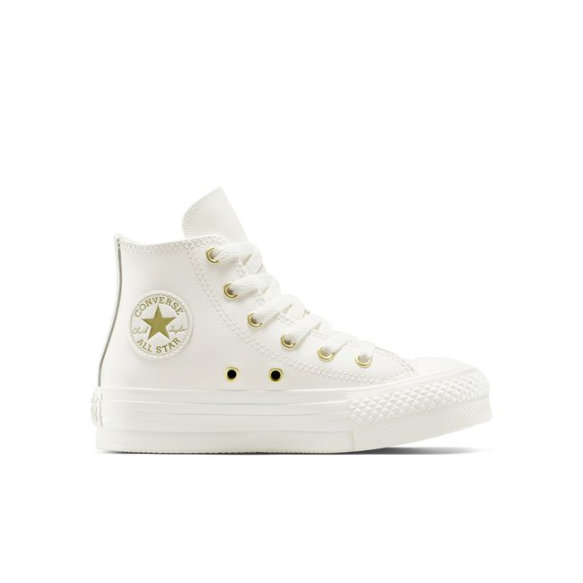 Baskets CHUCK TAYLOR ALL STAR EVA LIFT LEATHER + GOLD écru/écru/or clair <span itemprop=