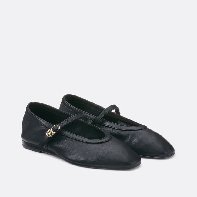 Ballerines en cuir Maryjane  noir <span itemprop=