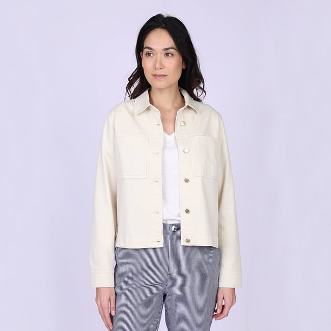 Veste boîte Gianna ecru <span itemprop=