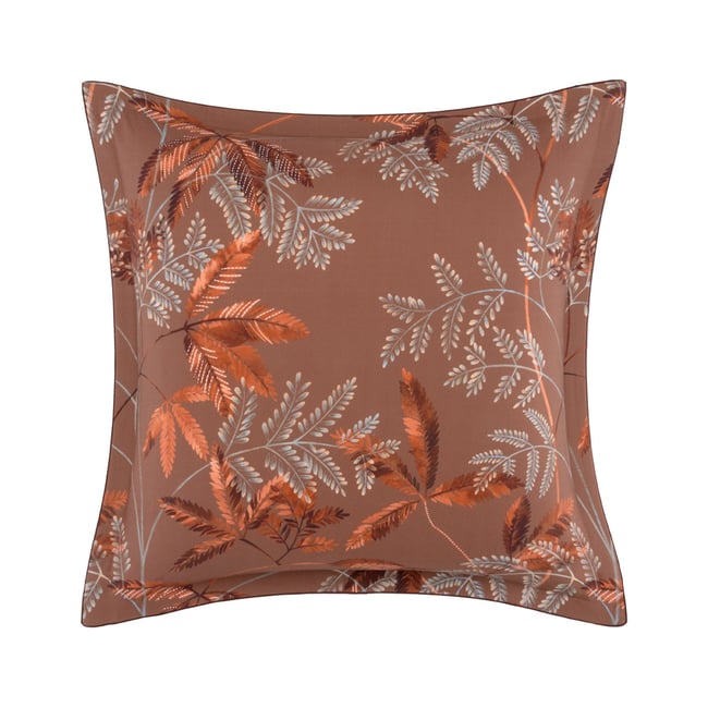 Taie d'oreiller en satin de coton marron, MEAULNES multicolore <span itemprop=