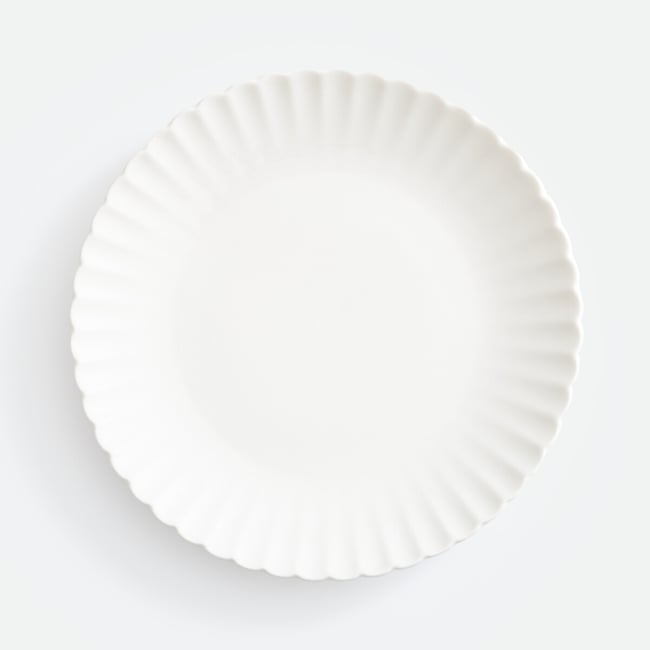 Lot de 6 assiettes plates, en porcelaine, YLAN Couleur blanc <span itemprop=