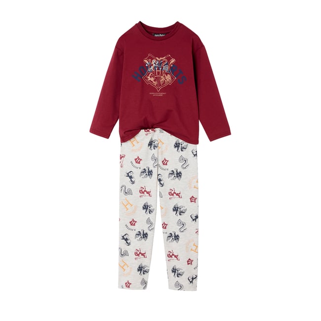 Pyjama Harry Potter bordeaux/gris chiné <span itemprop=