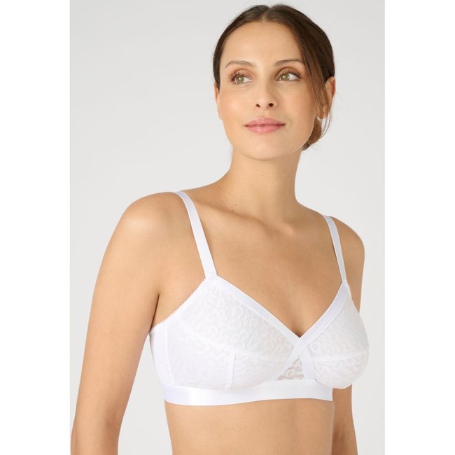 Soutien Gorge Croisé Grand Maintien Sans Armatures Blanc Damart La