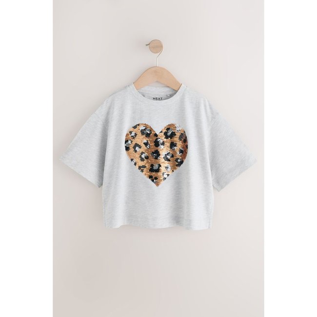 T-shirt avec imprimé cœur à sequins - NEXT