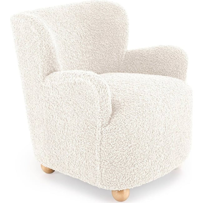 Fauteuil lounge arrondi en tissu bouclé - RECOLLECTION