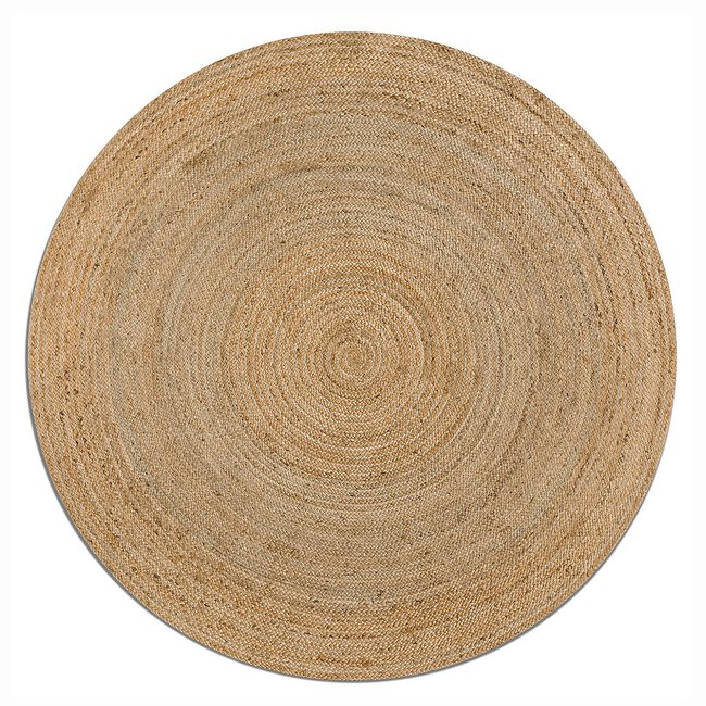Hempy 300cm Diameter Hand Woven Round Jute Rug, natural, AM.PM