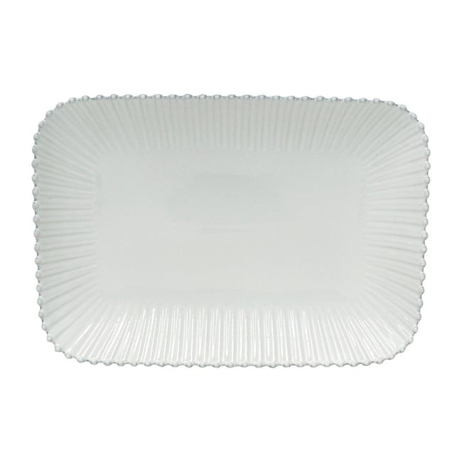Plat Rectangulaire Grand Pearl Couleur blanc <span itemprop=