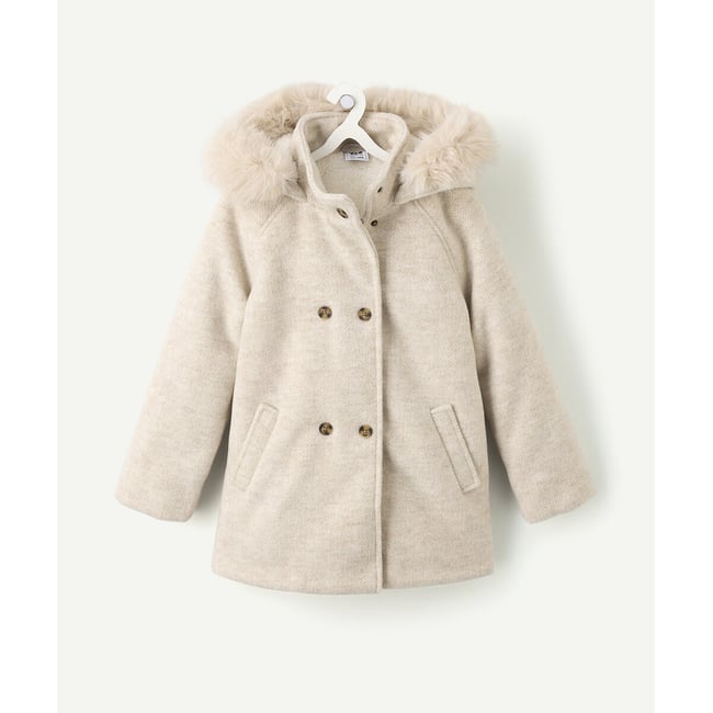 Caban avec capuche beige <span itemprop=