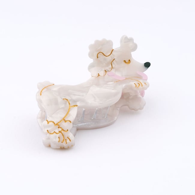 Pince à cheveux CANICHE blanc <span itemprop=
