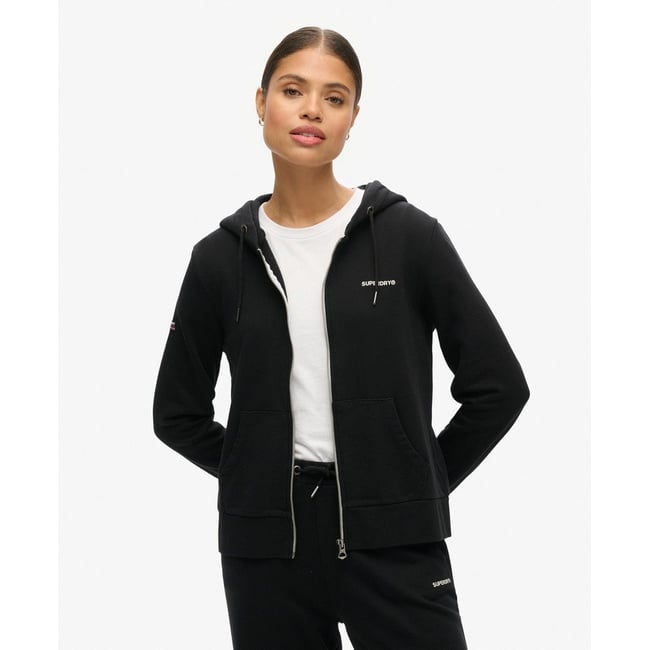 Sweat à capuche zippé uni - SUPERDRY