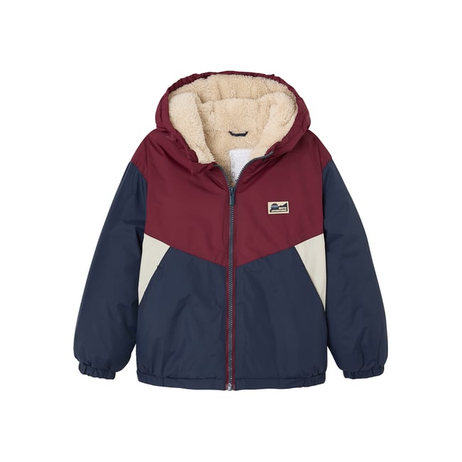 Blouson à capuche bordeaux <span itemprop=