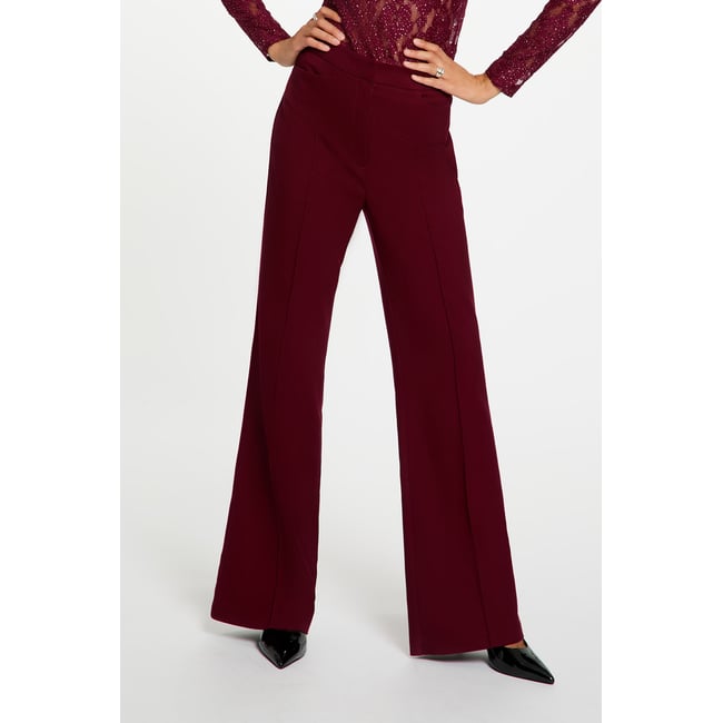 Pantalon bootcut bordeaux <span itemprop=