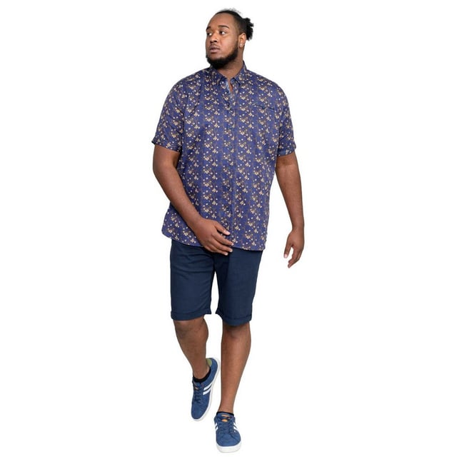 Chemise KINGSTON bleu marine / marron <span itemprop=