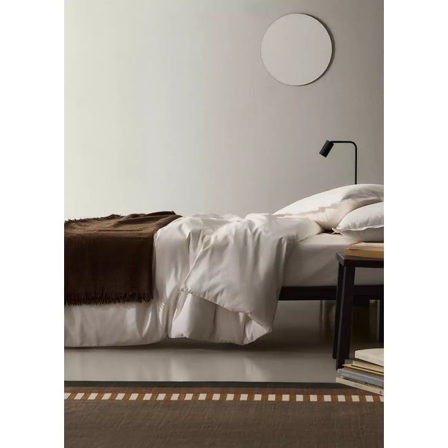 Housse de couette 100 % coton satin Lit 180/200 cm écru <span itemprop=