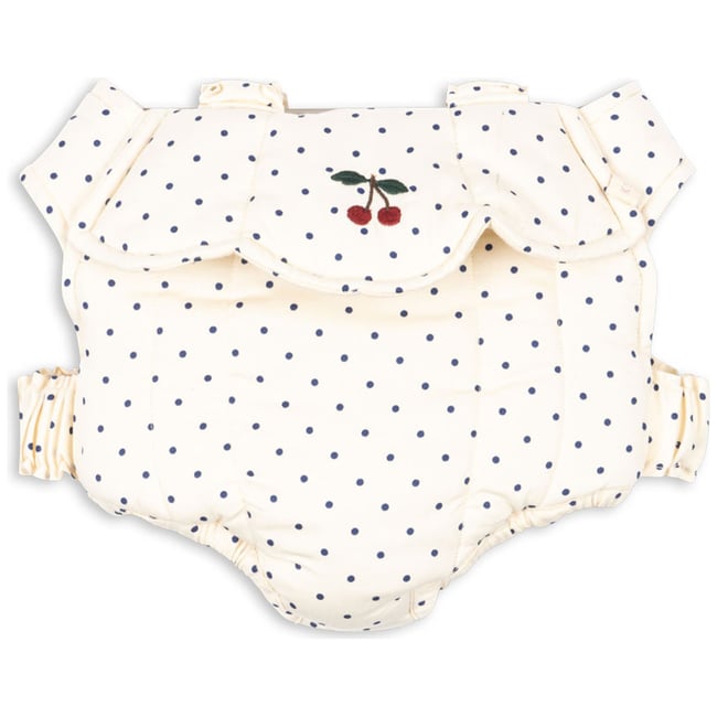 Porte-bébé pour poupée ecru, bleu, rouge <span itemprop=