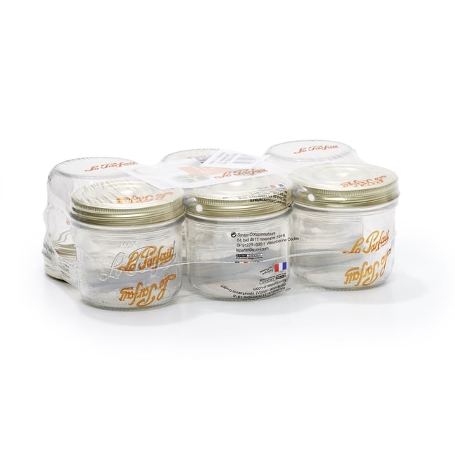 Lot de 6 terrines en verre 500g, LE PARFAIT transparent <span itemprop=