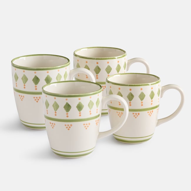 Lot de 4 mugs, en grès, LIMAO imprimé palmiers LA REDOUTE INTERIEURS