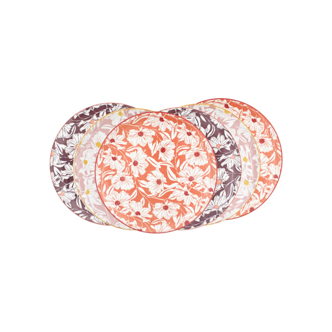 Lot de 6 petites assiettes, OPHELIA Couleur rose <span itemprop=